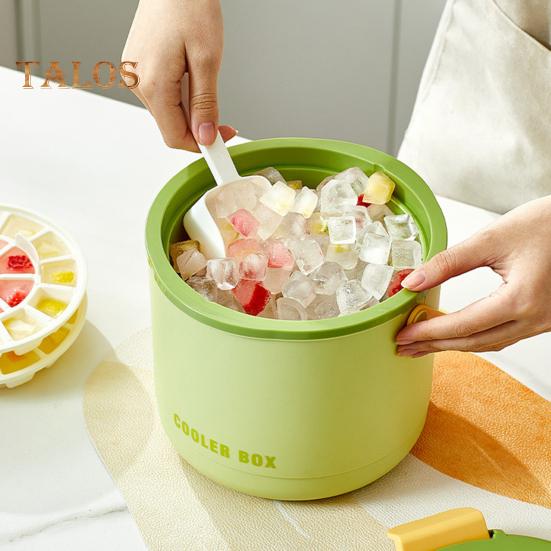 Ice Bucket Ice Cube Tray with Lid & Bin Efficient Ice Making Mold for Freezer Easy Release Reusable Ice Cube Maker for Drinks Coffee