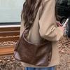 Square Leather Shoulder Bag Hobo Women Handbag Vintage Boston Crossbody Bag  Work