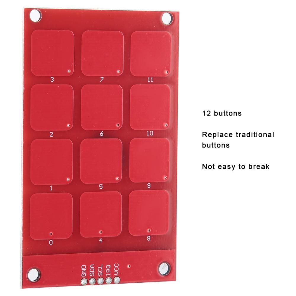 3.3V Capacitive Touch Keypad 12 Buttons MPR121 Controller Keyboard  Electronics Projects