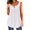 Womens Summer Sleeveless Solid Color Casual Swing Flowy Tank Tops With Buttons