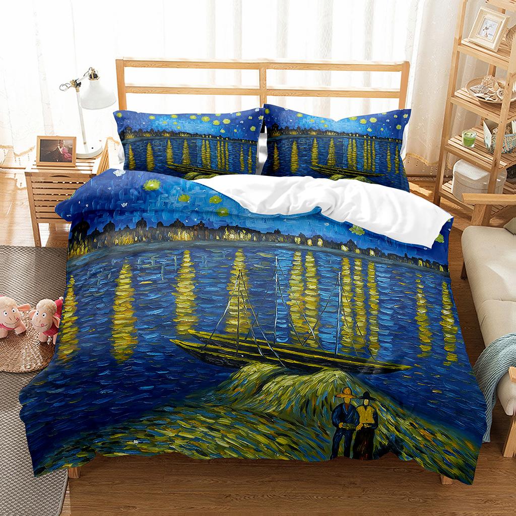 Polyester Comfortable Stylish Pattern Duvet Cover Set With Duvet Cover And Pillowcases King Queen Twin Sizes For All Ages