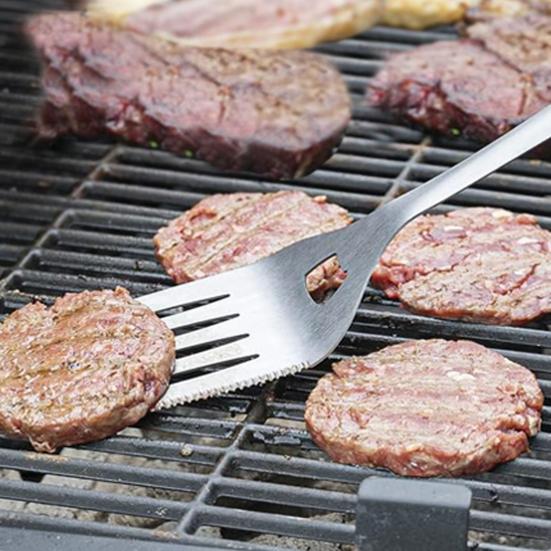 5Pcs BBQ Grill Tool Set with Spatula Tongs Fork Brush Skewers And Case Outdoor Baking Utensils for Parties Camping Restaurants