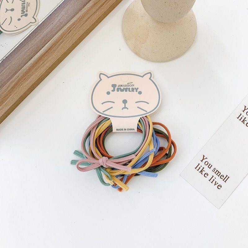6-Piece Set of Korean Simple Bow Hair Ties 