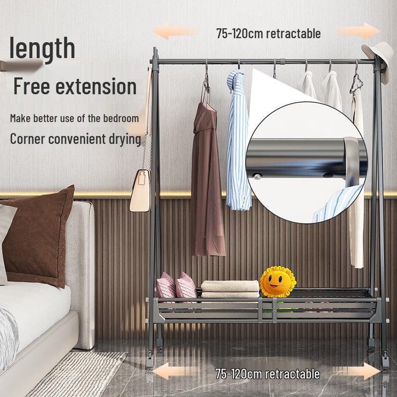 Luxury Folding Floor-Standing Coat Rack for Bedroom - Movable & Retractable