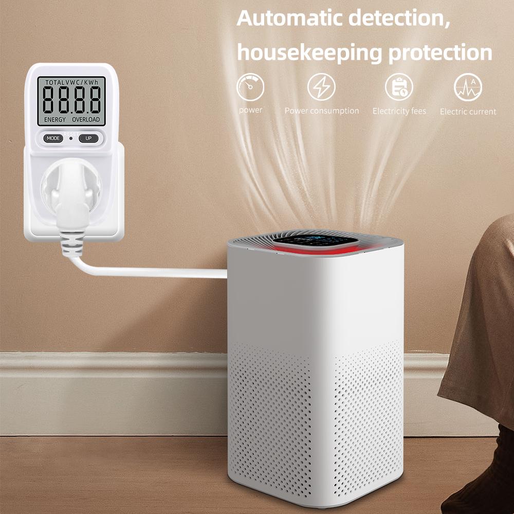 Electricity Power Meter Wattmeter LCD Energy Meter Billing Socket Electric Tester Measuring Outlet Power Analyzer EU FR Plug