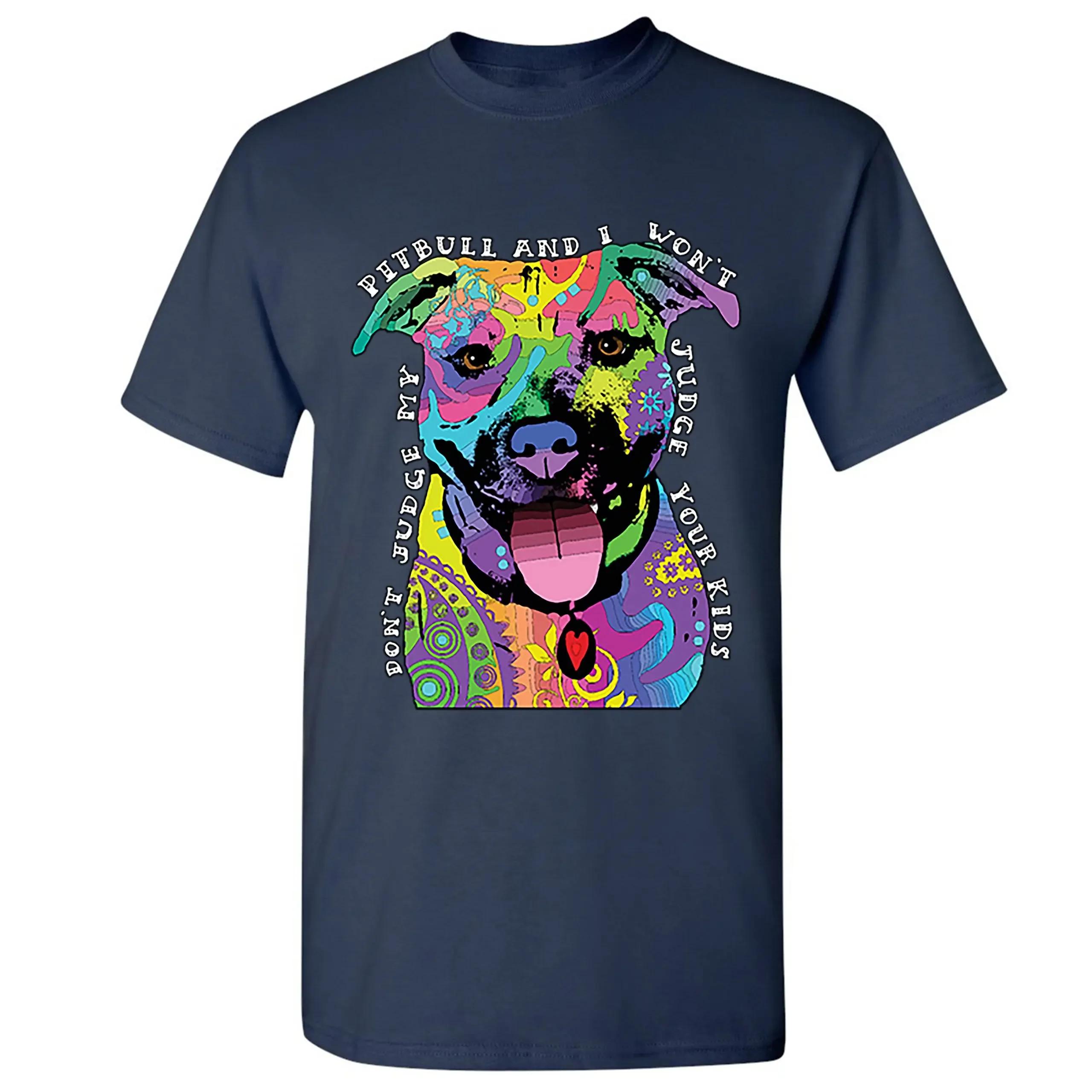 

Dont Judge My Pit Bull Funny Pet Dog Lover Graphic Phrase TShirt Summer Cotton ONeck Short Sleeve Mens T Shirt New S3XL 4XL