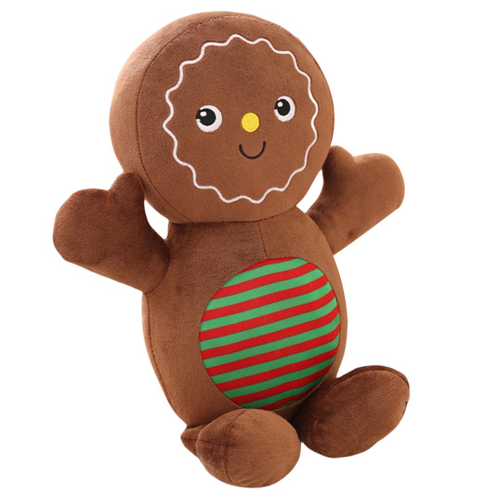 Christmas Gingerbread Man Plush Pillow Sofa Cushion Festive Home Decors Soft Stuffed Gingerbread Man Christmas Tree