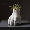 Creative Resin Plant Container Creepy Severed Hand Planter, 3D Printed Stitched Succulent Pot, Gothic Weird Funny Gesture Vase Small Flower