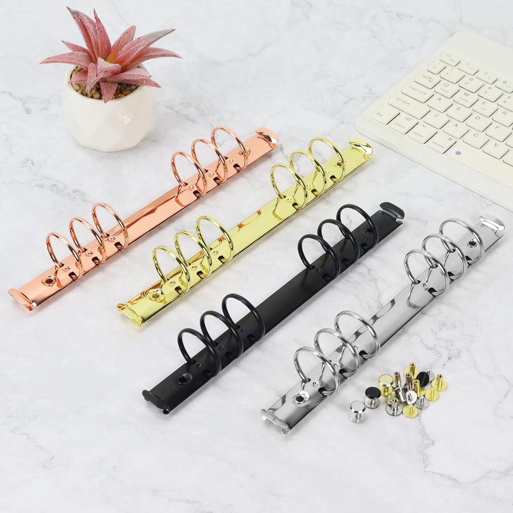Portafogli per schede indice A5 Anelli metallici a 6 fori da 30 mm Clip per rilegatura Notebook Fai da te Archiviazione documenti ufficio Cancelleria
