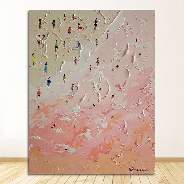 

Морской пейзаж, картина с ножом, картина маслом, постер, картина на стене, картины для гостиной, холст, картина, летний пляж 21cm×30cm NoFrame