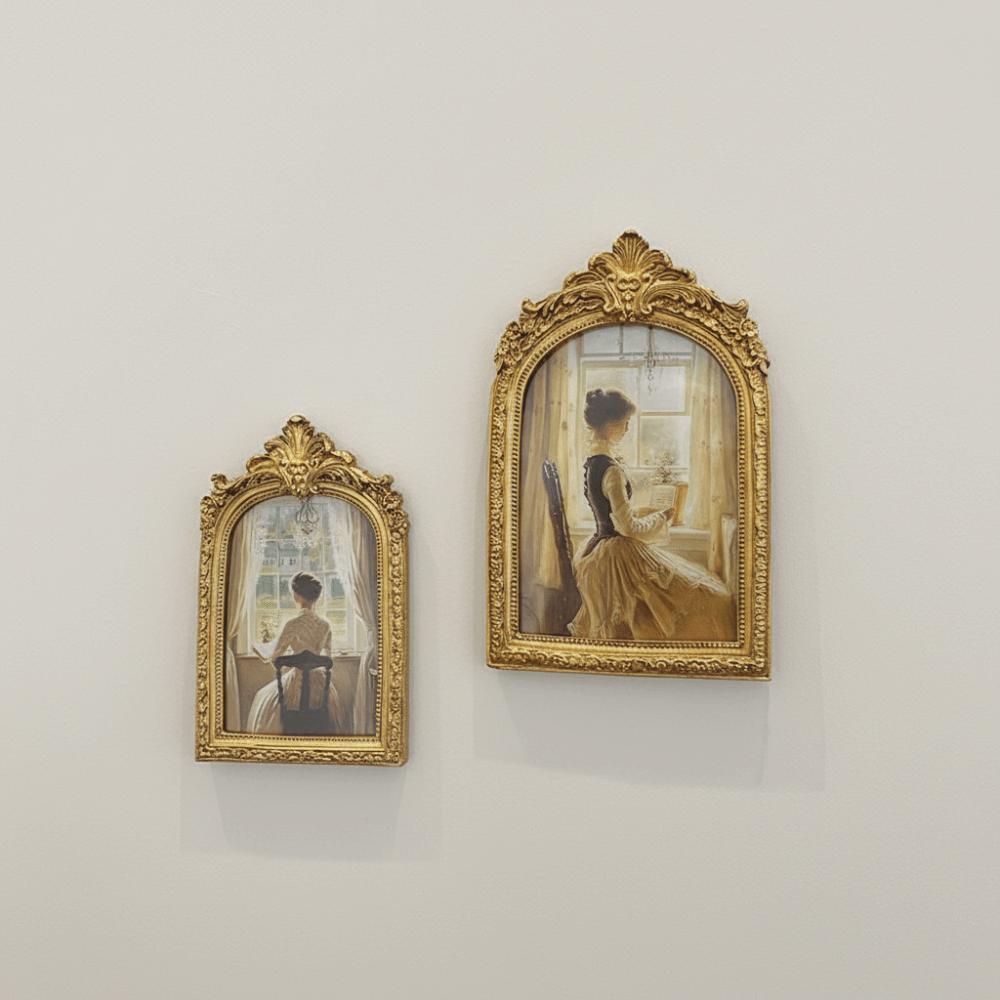 Elegant Design Photo Frame Golden Lace Picture Frame Decor Decorative Photo Frame Home