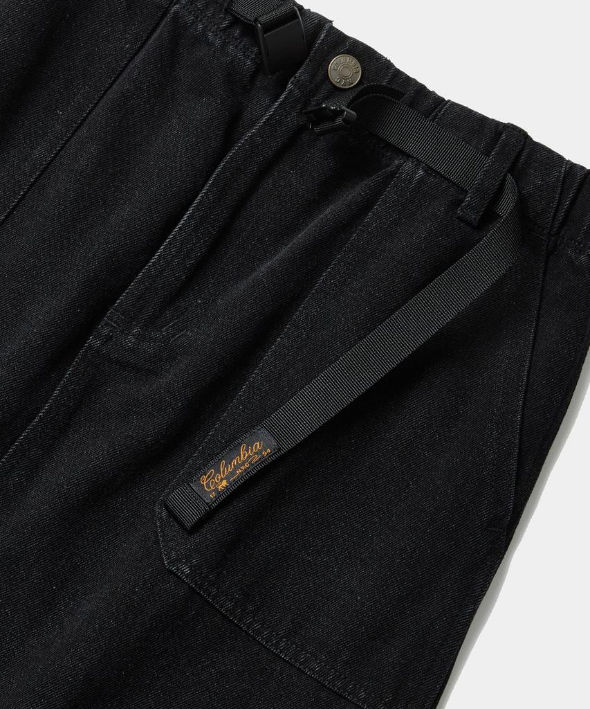 COLUMBIA UNIVERSITY Sl-Label Belted Denim Skirt Black Denim