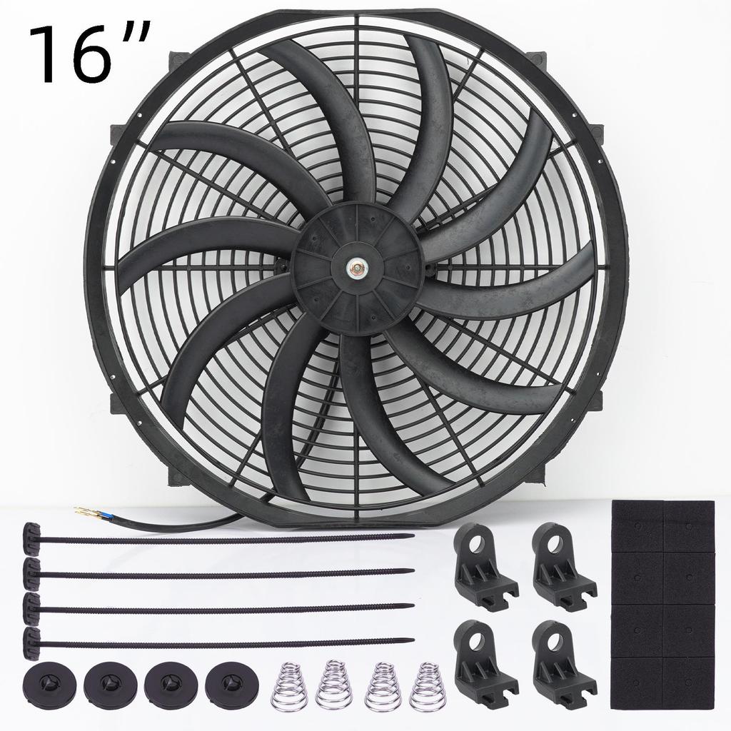 12V Universal Radiator Fan Kit: 80W/120W Electric Push-Pull Cooling System for Car, Oil Cooler, Intercooler