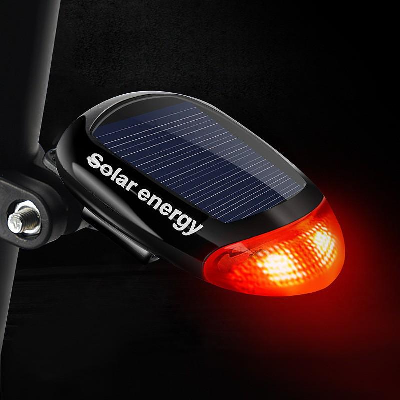 Solar-Powered Bicycle Taillight - Bright LED Flashing Lights for Night Riding & Mountain Biking