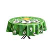 Round Tablecloth with Soccer Trophy and Ball Print for Sports Party Decoration Dining Room Picnic Indoor Outdoor Use