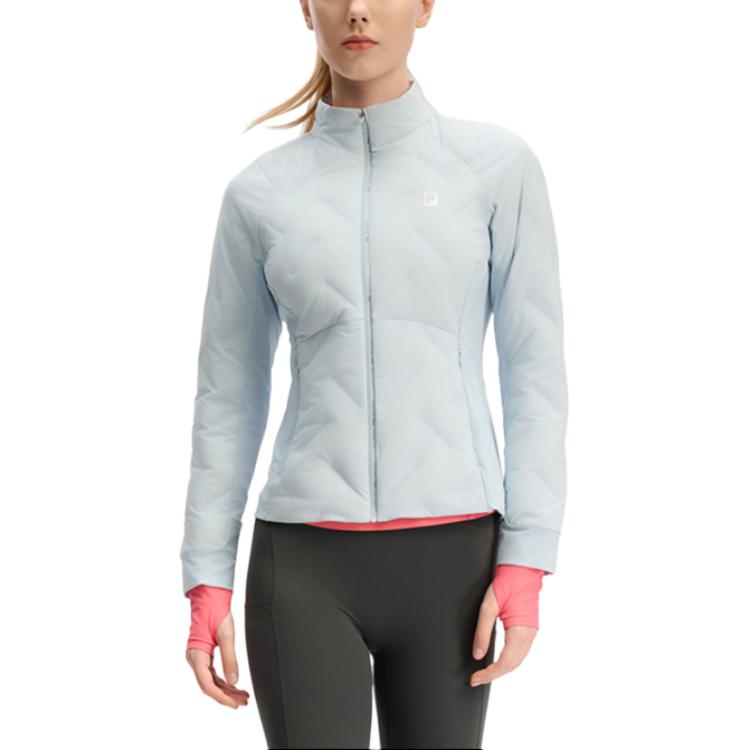 Fila Solid Color Simple Windproof Fashion Down Jacket Women Outerwear Newborn-Blue A11W441911FLB