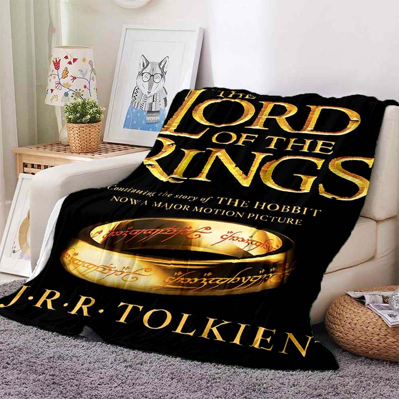 L-Lord of the Rings Movie Print Flannel Blanket Soft Warm Throw For Sofa Bedroom Home Decor Fantasy Film Fan Birthday Present