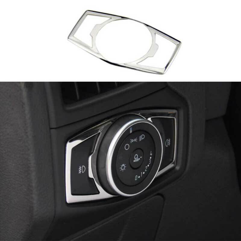 For Ford Focus 2012-2018 Chrome Steel Headlight Button Frame Cover Trim 1PCS NEW