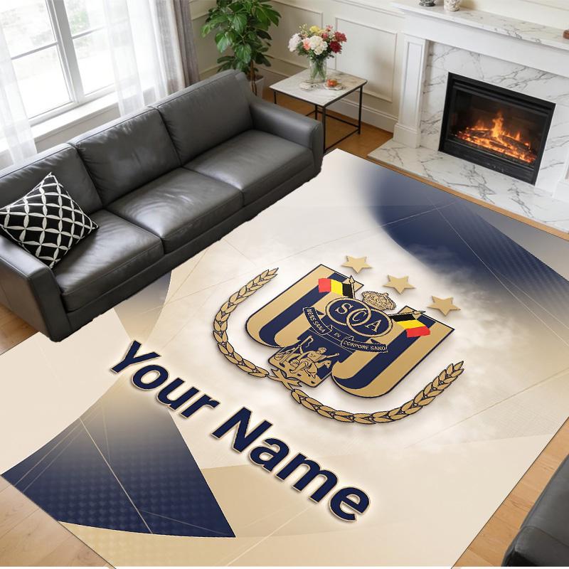 Crystal Velvet Rug Custom Name Text, Soft Non Slip Floor Mat Home DecorAnderlecht FC