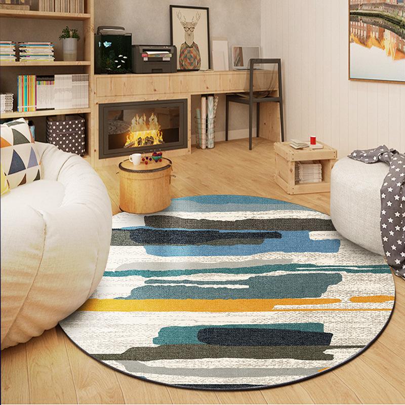 Round Carpet Simple Geometry Living Room Coffee Table Carpet Bedroom Bedside Computer Rocking Chair Mat