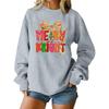 Women's Loose Comfortable Casual Fashionable Character Printing Round Neck Long Sleeved Sweatshirt