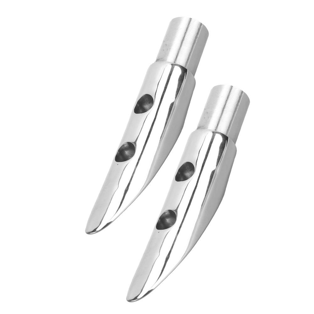 2pcs Set 316 Stainless Steel Railing Mount 7/8in Boat Handrail Handrail End Marine Environment