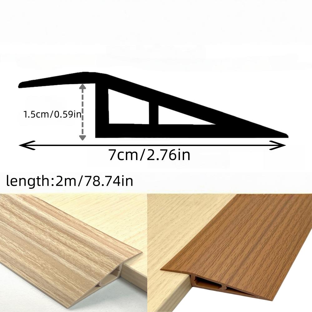 1pc 2m 7cmX1.5cm Floor Transition Strip Waterproof Floor Transition Strip Non-slip Pvc Threshold Ramp for Doorways Carpet Tile