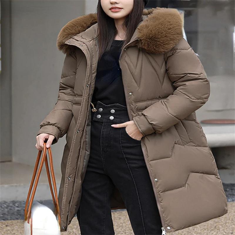 Botvotee Parka solidă pentru femei 2023, la modă nouă, vintage, șic, lejeră, parka cu fermoar, cu mânecă lungă, cu un singur piept