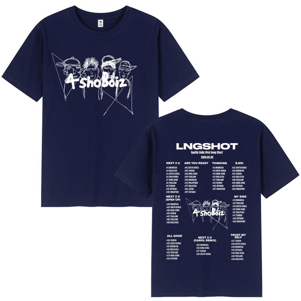 Korean KPOP Group Hip Hop Lngshot Tshirt Summer UNISEXs Retro Fashion Tshirt Casual Short Sleeve Cotton Oversized Tshirt