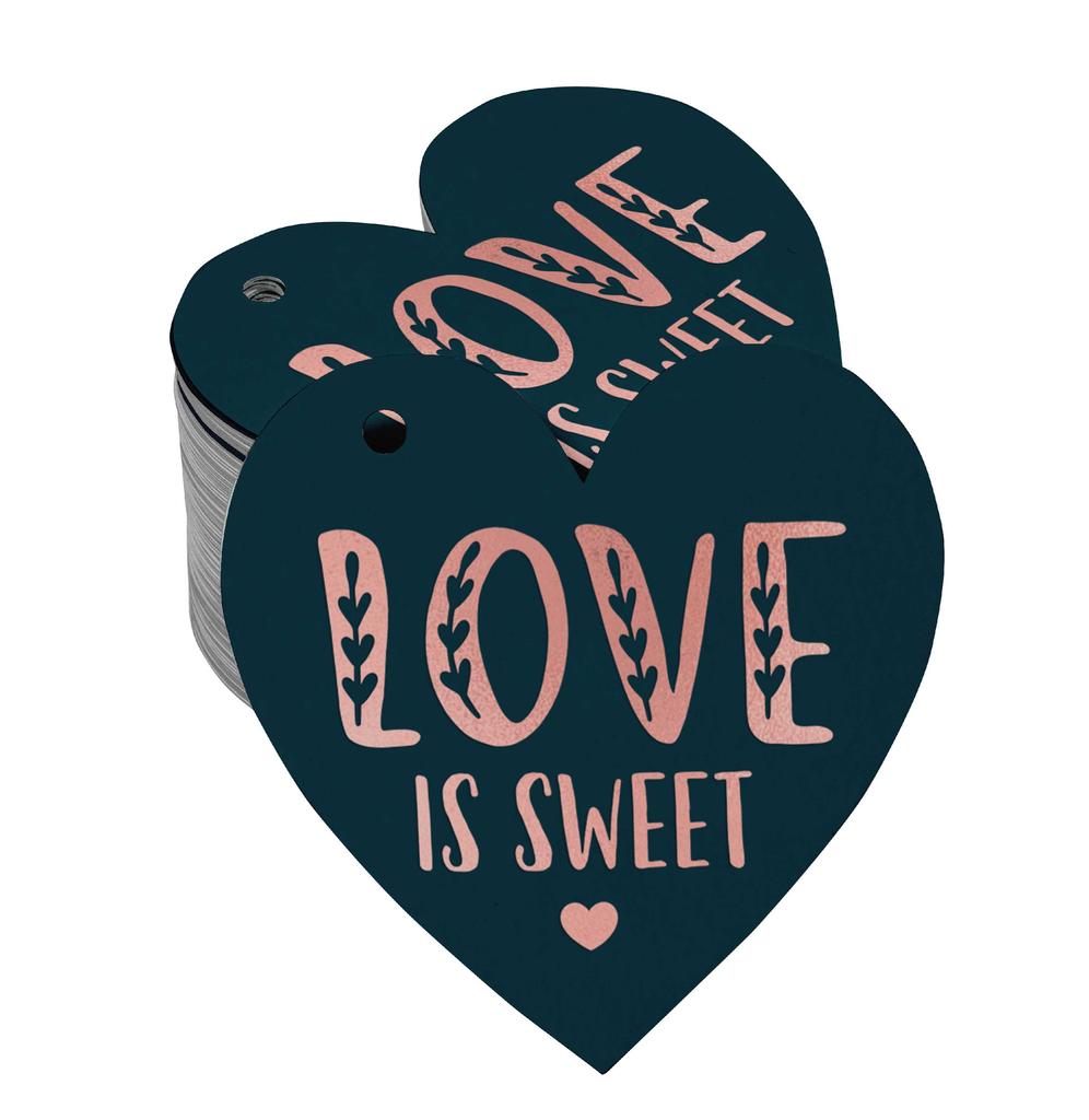 Inkdotpot 100 Pack Real Silver Foil Paper Tag Love Is Sweet Wedding Favor Hang