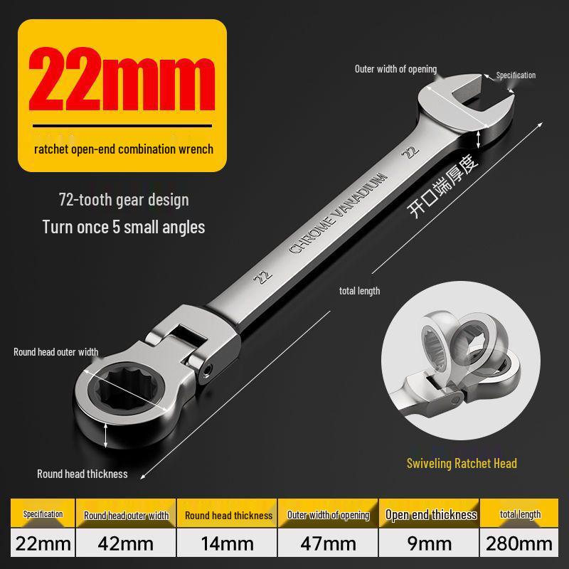 Sada oboustranných reverzibilních rychloupínacích ráčnových klíčů: Nastavitelný, Otevřený konec, Torx, Nástroj pro opravu automobilů.