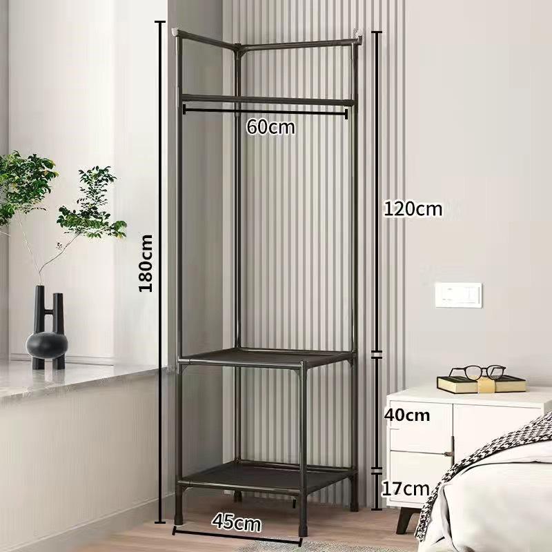Multifunctional Corner Storage Rack for Clothes and Shoes – Detachable, Wall-Mounted Shelf for Bedroom
