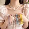 Renkli Boncuklu Choker İnci Beyazı Yuvarlak Boncuklu Kolye Boho Boncuklu Kolye Kadınlar İçin Takı Tatil Yaz Plaj Tatili