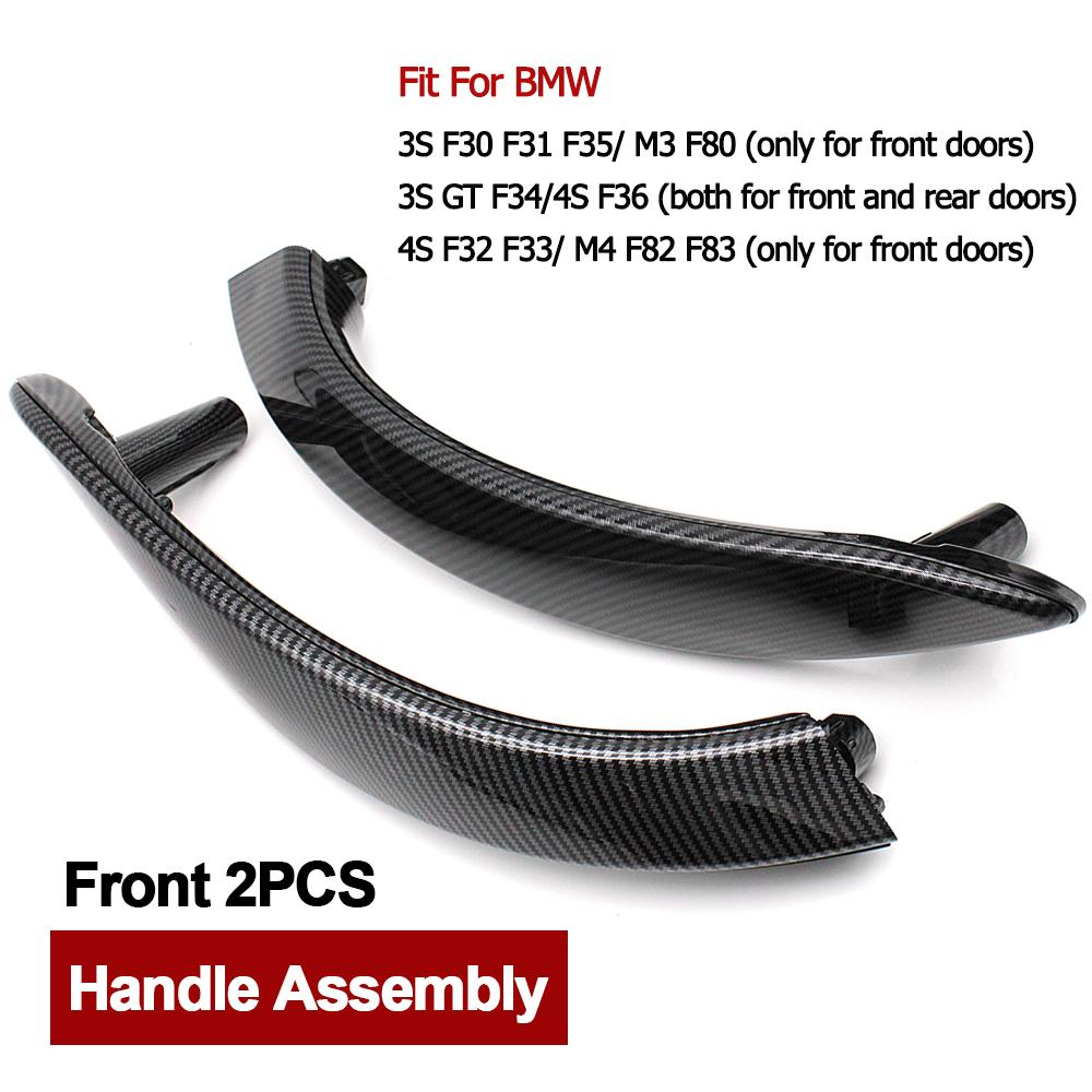 Carbon Fiber Car Interior Door Handle with Outer Cover Set Replacement For BMW 3 3GT 4 Series F30 F80 F31 F32 F33 F34 F35 F36