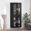 Highboard in Black Oak Look 69.5 x 34 x 180 cm Engineered Wood