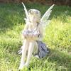 Solar Resin Fairy Statue Ornament with LED Lights & Light Sensor Control Exquisite Design & Versatile for Outdoor Yard Art Decor