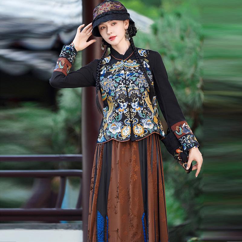 

Весна 2025 Ретро Вышитый Безрукавный Жилет - Новая Этническая Верхняя Одежда XXL