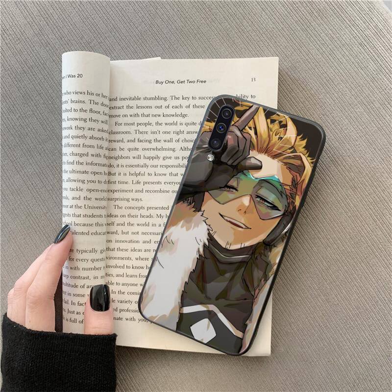 Pouzdro na telefon Anime MHA Hawks BNHA pro Samsung Galaxy A51 A71 A52 A12 A50 A32 A21S A70 A31 A21 A11 A12 M31 A02