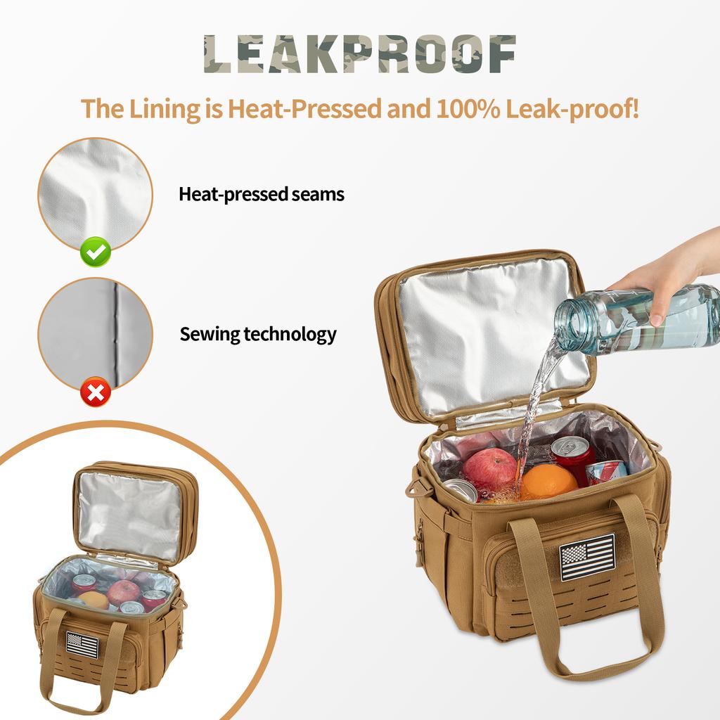 Borsa Frigo Isotermica 18L Tattica per Pranzo da Uomo Espandibile Lavoro Campeggio Picnic all'Aperto Resistente a Tenuta Termica