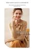 Elegant Women's Cashmere Knit Polo Collar Cardigan - Long Sleeve, Loose Fit, Versatile and Warm.