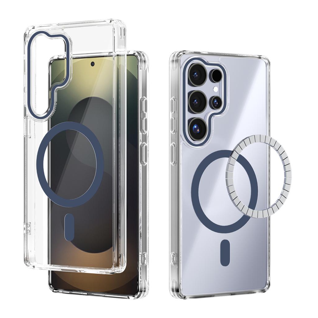 For Magsafe Magnetic Phone Case for Samsung Galaxy S25 Edge S25 Ultra S25 Plus A07 A17 Shockproof Transparent Hard Cover Soft