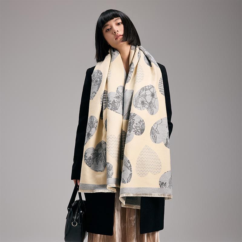love pattern sweet cute fashion small fresh ladies imitation cashmere short beard fringed warm scarf