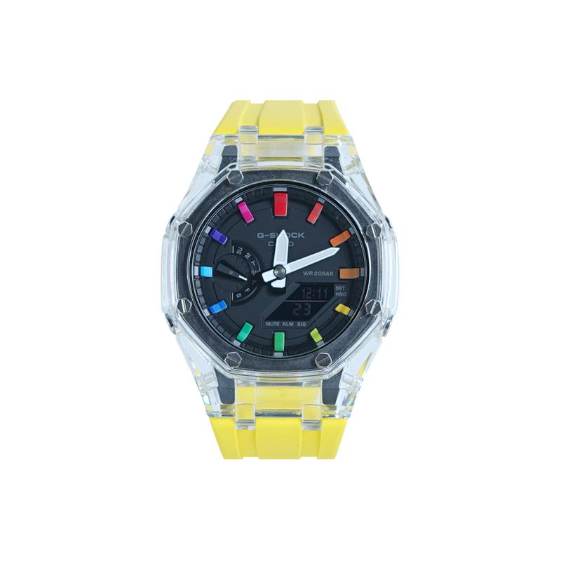 CASIO Men Liquid Crystal/Analog Dual Display Series 48.5mm Black Watch GA-2100-1A-