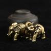 Retro Lucky Elephant Statue Solid Copper Animal Sculpture Blessed Elephan Miniatures  Home Decor