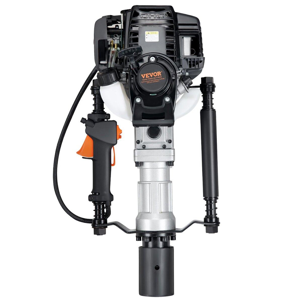 Buying Solutions, MB 37,77cc Benzine T-paalhamer, 4-takt Benzinemotor Hekpaalhamer, met 2 Paalhamerkoppen(55/70 mm) , 1000W Draagbare Heiblok Voor