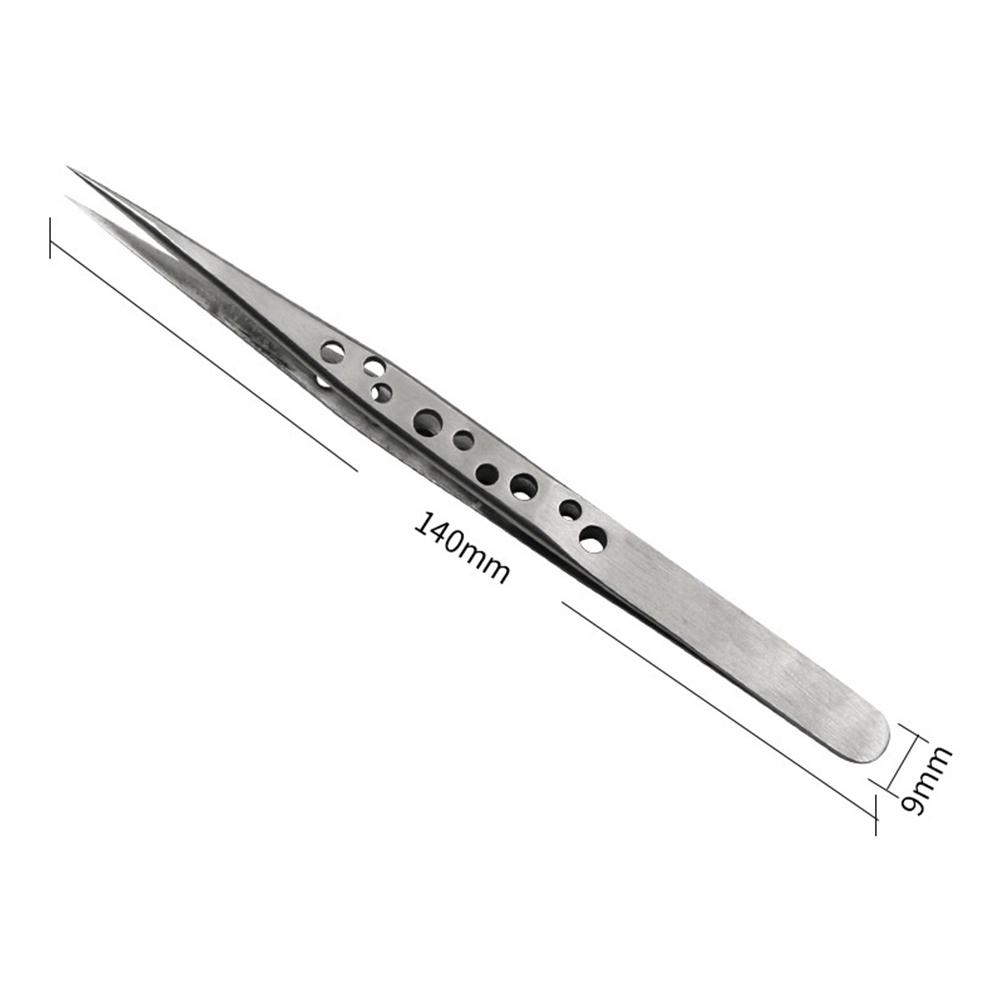 Small Tweezers Stainless Forceps Straight Tip 124-140mm 1pcs