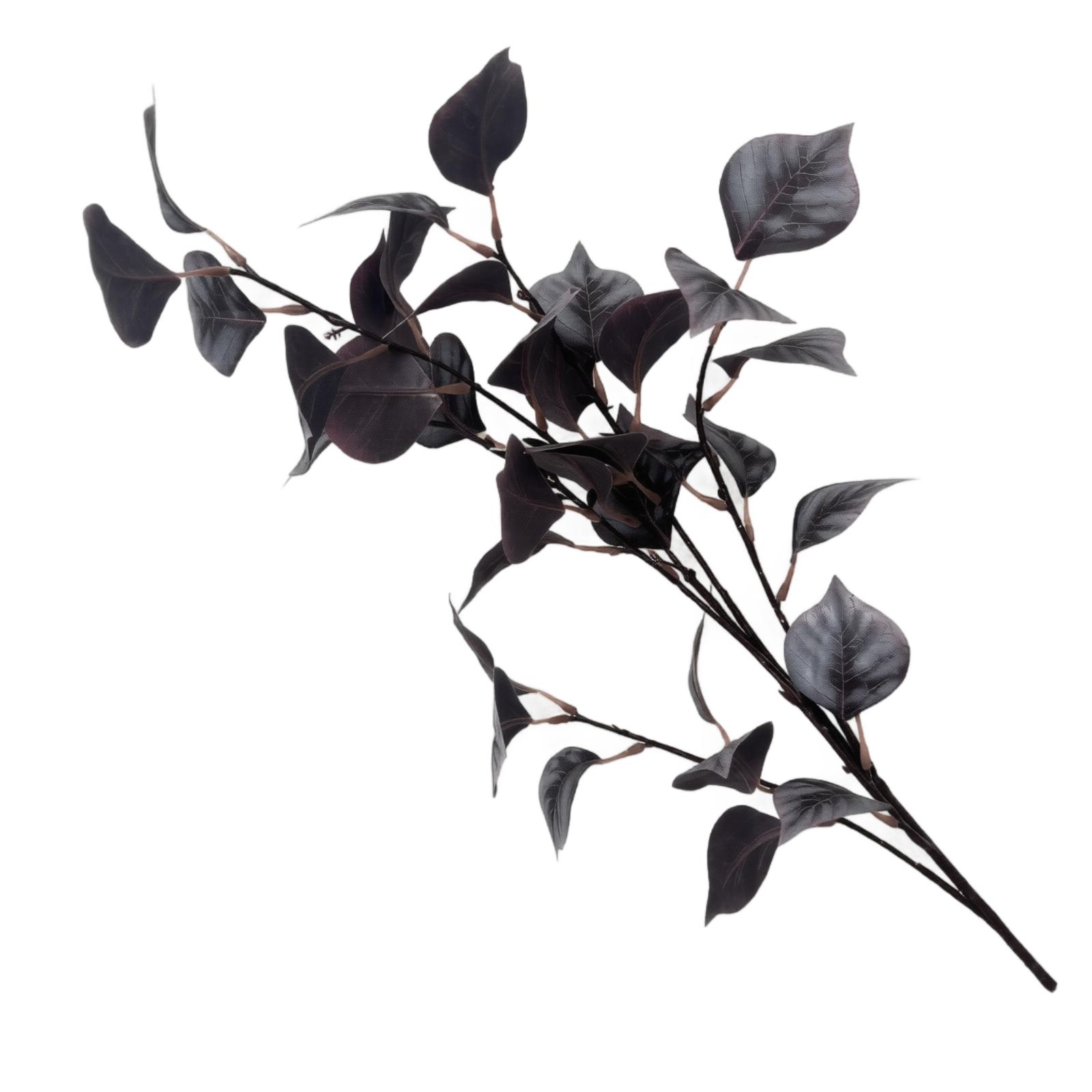 

Artificial Bodhi Leaf Branch Decorative High Stem Faux Leaf Arrangement for Home Office Wall Vase Floral Display One Size чёрный
