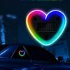 1 Set Heart-Shaped Rgb-Free Color-Changing Interior Wiring Free Atmosphere Light Solar-Powered Led Car Window Neon Lights