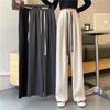 Chic Women's Wide-Leg Pants: 2025 Spring Korean Style, High-Waisted, Loose, Drape, Floor-Length.