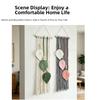 Boho Style Leaf Macrame Wall Hanging 66x20cm Cotton Rope Handmade Woven Ornament Woven Wall Tapestry Home Wedding Decor